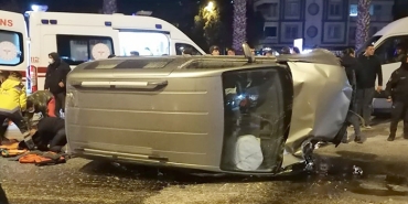 KONTROLDEN ÇIKAN ARAÇ TAKLA ATTI 1 YARALI