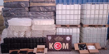 AYDIN'DA SAHTE İÇKİ OPERASYONU: 3 GÖZALTI 2 BİN 500 LİTRE ETİL ALKOL ELE GEÇİRİLDİ