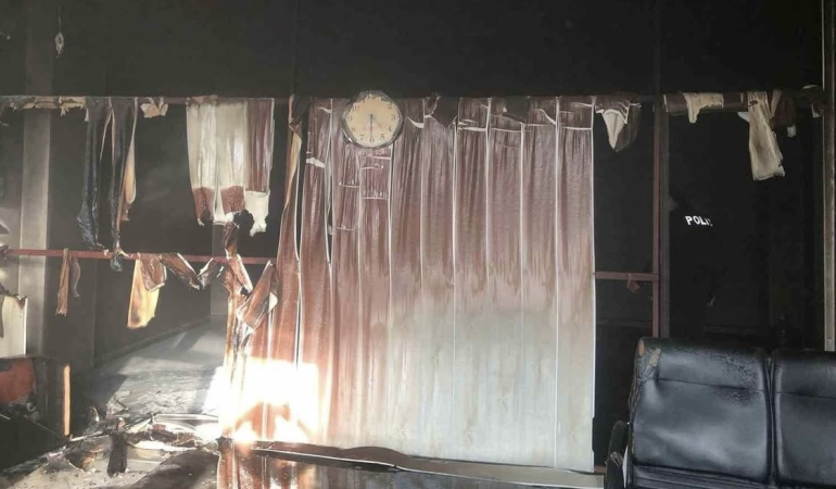 Karpuzlu’da işyeri yangını