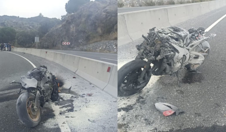 Çine’de motosiklet alev aldı