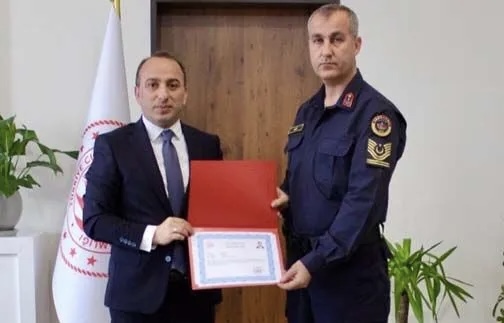Erdoğan’dan jandarmaya teşekkür belgesi