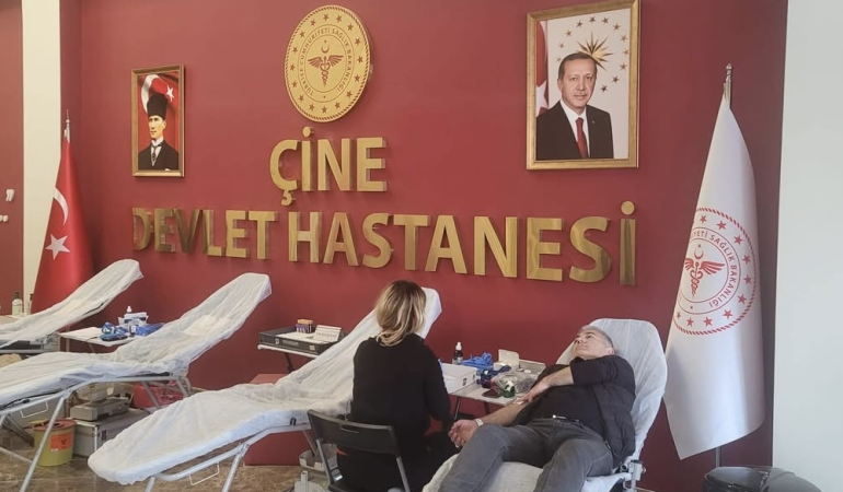Çine Devlet Hastanesi’nde kan bağışına dikkat çektiler